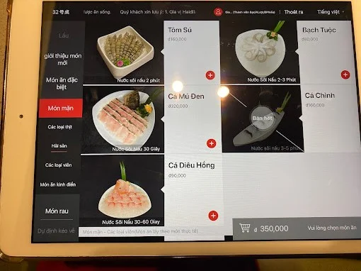 Giá Menu Combo Haidilao Trần Duy Hưng